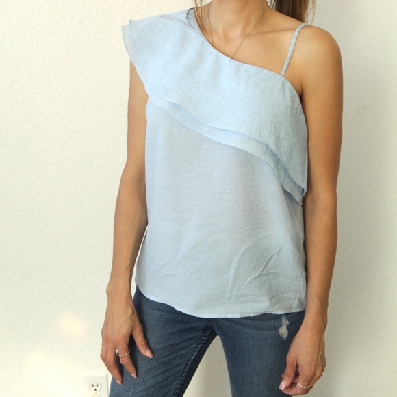 NWT Blu Pepper 1 Shoulder Top Ruffled Tilly's - Picture 4 of 7